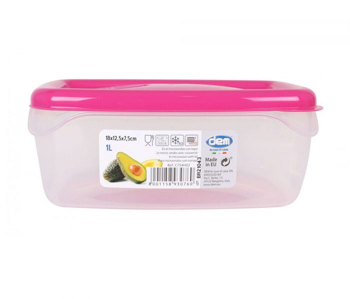 HERMETIC 1L MICROWAVE CONTAINER RECT.