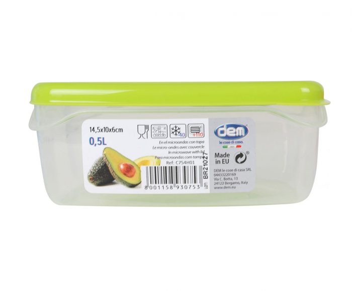 HERMETIC 0.5L MICROWAVE CONTAINER RECT.