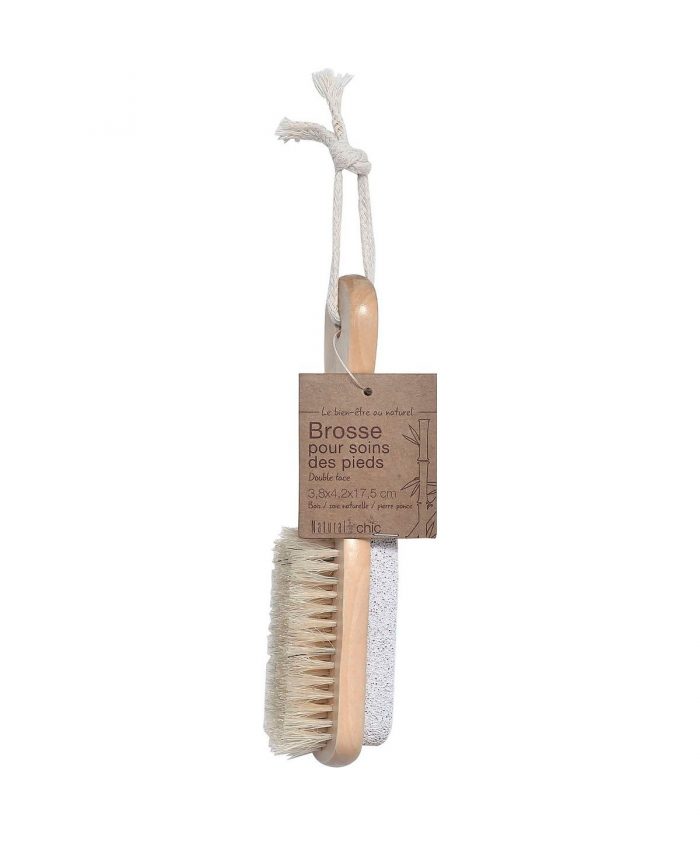 HOUTEN PEDICURE BRUSH WITH 1 SIDE PUMICE STONE EN 1 SIDE BRUSH - NATURAL