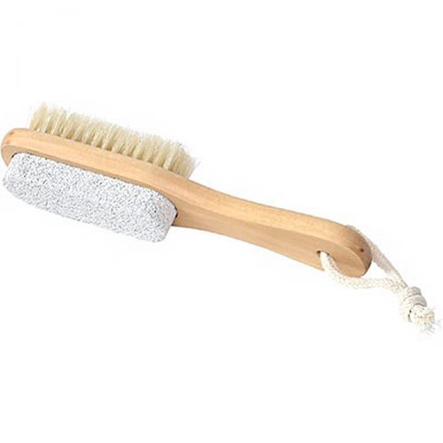 HOUTEN PEDICURE BRUSH WITH 1 SIDE PUMICE STONE EN 1 SIDE BRUSH - NATURAL