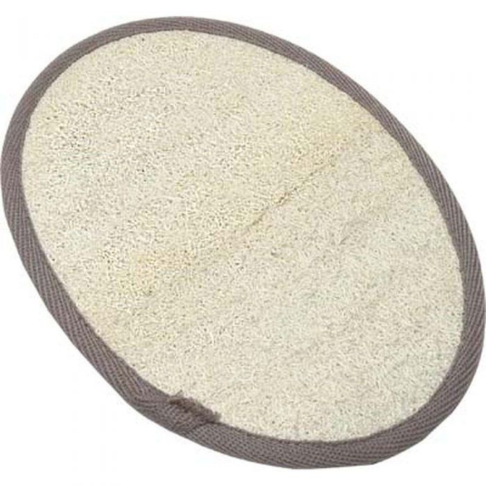 EXFOLIATING MASSAGE PAD FOR BODY BAMBOO/LOOFAH BIG SIZE - CREAM/TAUPE