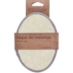 EXFOLIATING MASSAGE PAD FOR BODY BAMBOO/LOOFAH BIG SIZE - CREAM/TAUPE