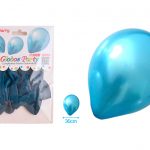 Ballon aqua blauw metallic 30cm 10 stuks