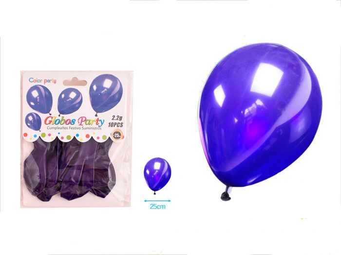 Ballon indigo paars blauw 25cm 10 stuks