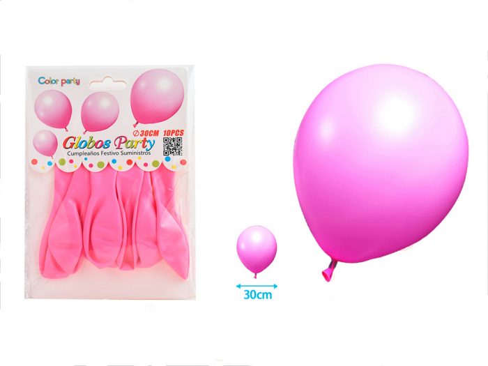 BALLON ROZE 30CM 10 stuks