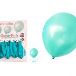 Ballon turquoise mat 25cm 10 stuks