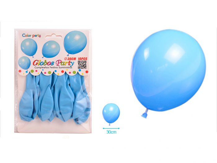 BALLON BABYBLAUW 30CM 10ST