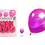 Ballonnen fuchsia metallic parelmoer 30cm 10 stuks