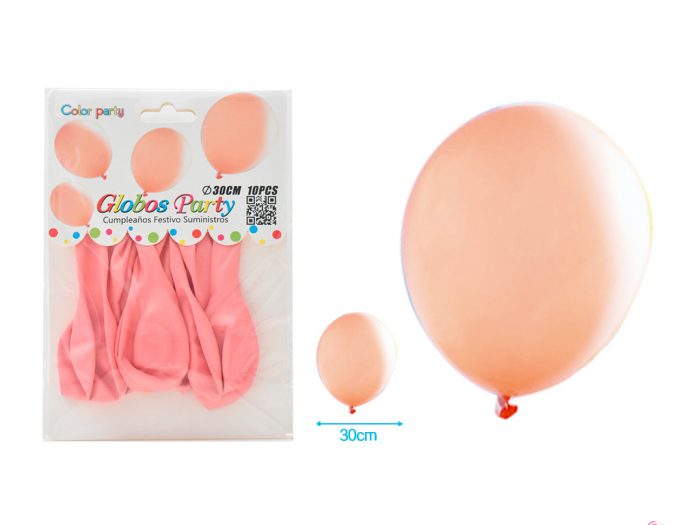 BALLON PASTELROZE 30CM 10ST