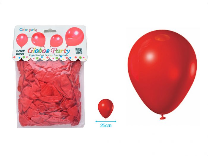 BALLON ROOD 25CM 100ST