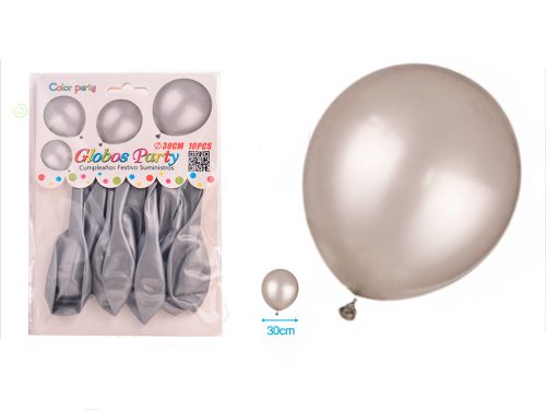 BALLON ZILVER 30CM 10ST