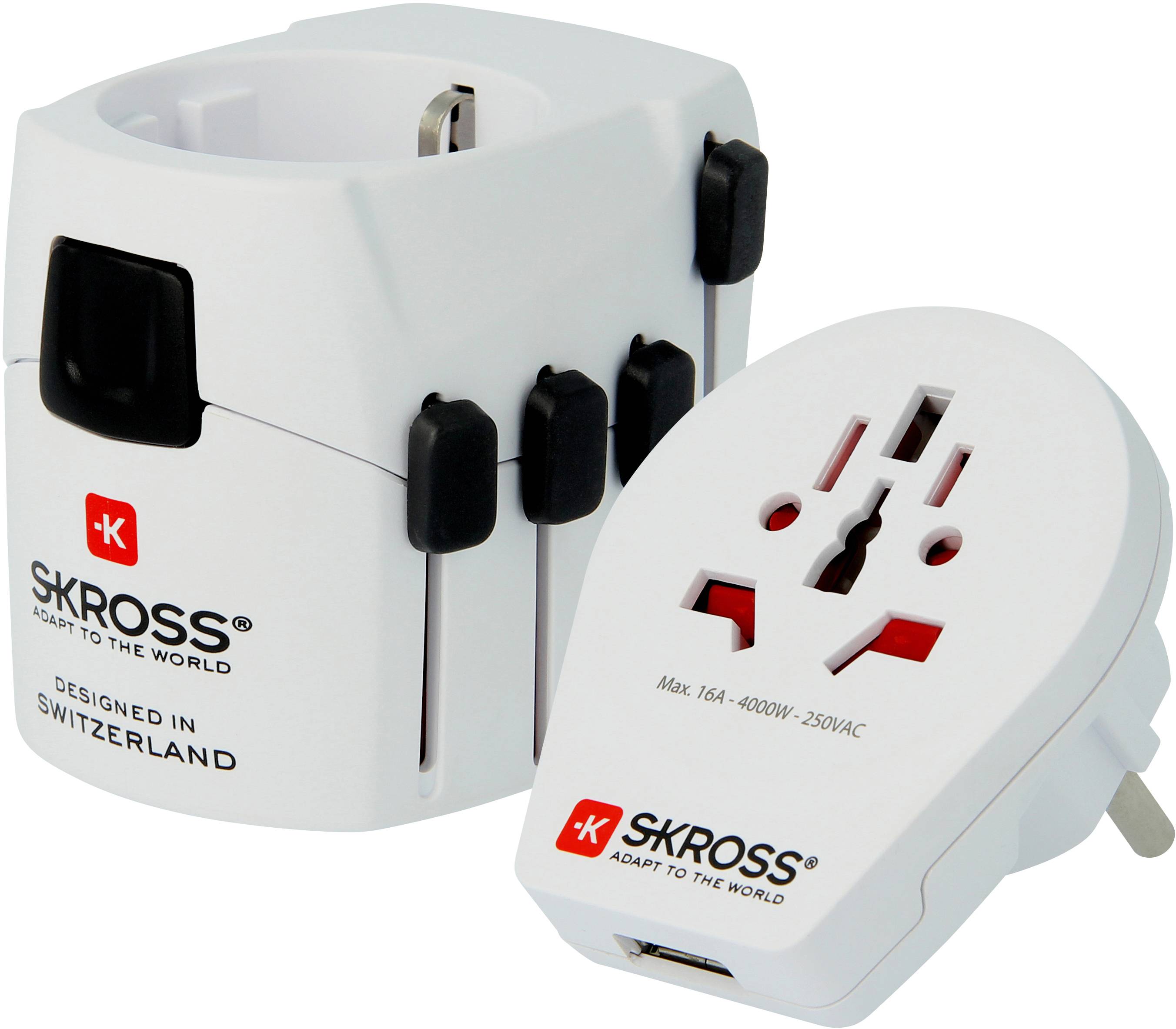 nabootsen Mauve Bij Reisstekker 2-in-1 Wereld Pro USB SKROSS - Thuisplaza