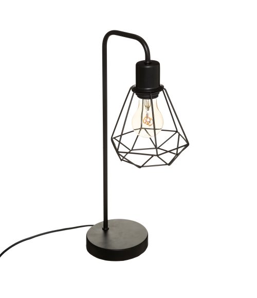 retro vintage industriële bureaulamp metalen Tafellamp 46cm ZWART FLAVE