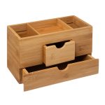 Keuken Bureau compartiment make up accessoires 2 lades organizer bamboe hout houten