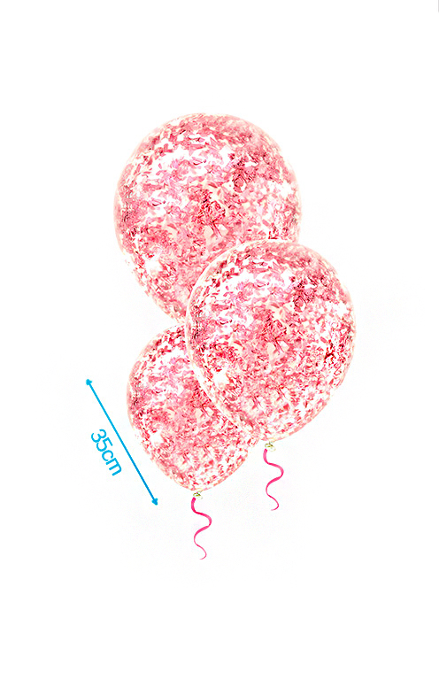 feestviering folieconfetti gevulde Ballonnen met confetti vulling roze 3st