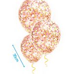 roségouden feestversiering gevulde folieconfetti Ballonnen met confetti rosegoud 3st