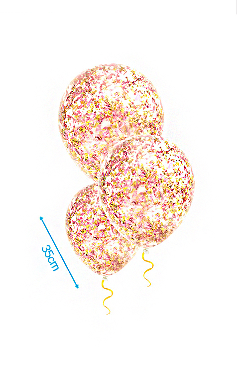 roségouden feestversiering gevulde folieconfetti Ballonnen met confetti rosegoud 3st