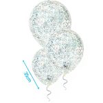 folieconfetti gevulde Ballonnen met confetti zilver vulling 3st