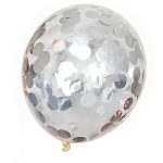 gevulde folieconfetti feestversiering met vulling BALLON CONFETTIVULL ZILVER 35CM 5ST