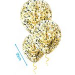 gevulde Ballonnen met folieconfetti vulling confetti goud zwart 3st