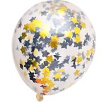 feestviering gevulde folieconfetti BALLON CONFETTIVULLING zwarte en gouden confetti vulling35CM 3ST