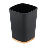 RUBBER TUMBLER + ABS AND BAMBOO - BLACK