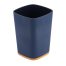 RUBBER TUMBLER + ABS AND BAMBOO - NAVY BLUE