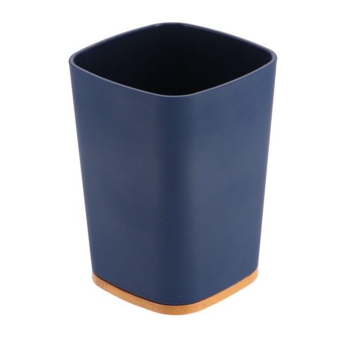 RUBBER TUMBLER + ABS AND BAMBOO - NAVY BLUE