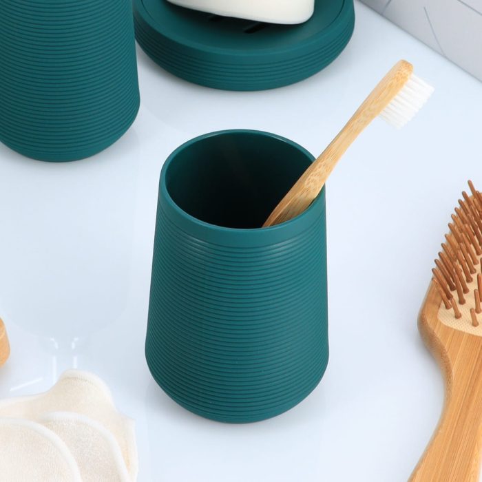RUBBER AND ABS TUMBLER WITH STRIPES - DARK GREEN