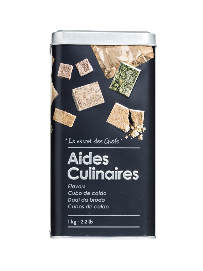CUBES/VANILLA BOX EMBOSSED 3D metalen stalen aluminium bouillon bouillon(blokjes) bouillonblokjes voorraadblik voorraaddoos bewaarblik bewaardoos opbergdoos vershoudbak zwart