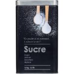 SUGAR BOX EMBOSSE 3D metalen stalen aluminium suiker voorraadblik voorraaddoos bewaarblik bewaardoos opbergdoos vershoudbak zwart