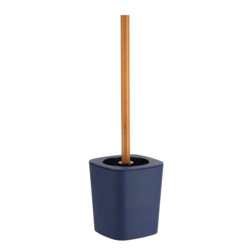 RUBBER TOILET BRUSH + ABS AND BAMBOO STEM - NAVY BLUE