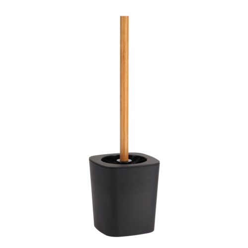 RUBBER TOILET BRUSH + ABS AND BAMBOO STEM - BLACK