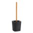 RUBBER TOILET BRUSH + ABS AND BAMBOO STEM - BLACK