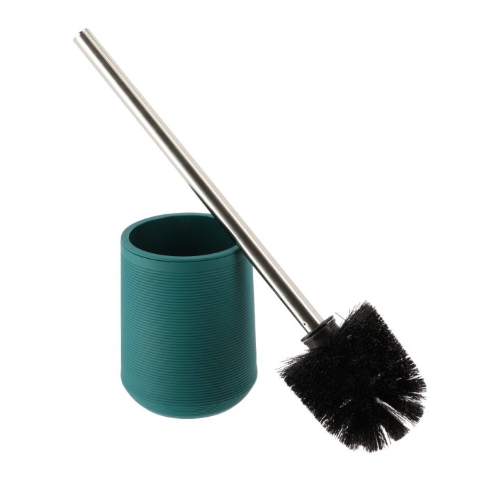 TOILET BRUSH ABS + RUBBER WITH STRIPES- DARK GREEN