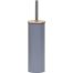 METAL TOILET BRUSH WITH BAMBOO COVER - GREY