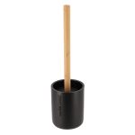 POLYRESIN TOILET BRUSH - MAT BLACK/BAMBOO