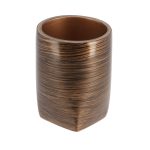 Design badkamerbeker polyresin wengé-zwart 280ml chique tandenborstelbeker tandenborstelhouder spoelbeker gemengd steen polystone donkerbruin wengé