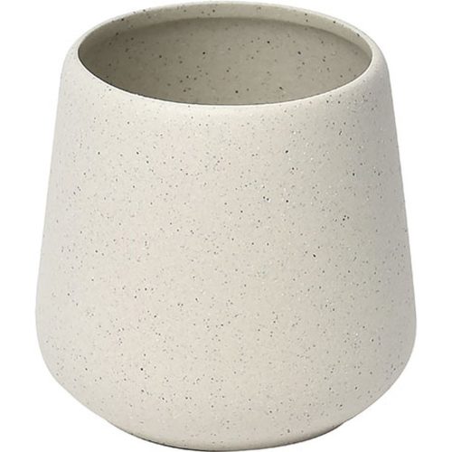 Rustieke badkamerbeker stoneware crème 400ml landelijke tandenborstelhouder tandenborstelbeker spoelbeker steen beige