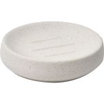Ronde zeephouder stoneware crème ovale zeepschaal zeepbakje steen beige wit moderne minimalistische