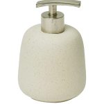 Rustieke zeepdispenser stoneware crème 480ml landelijke zeeppomp zeeppompje handzeepdispenser desinfectie dispenser steen beige