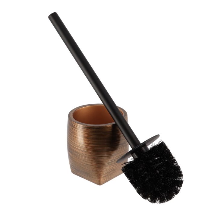 POLYRESIN TOILET BRUSH WITH STRIPES- WENGE