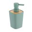 Vierkante zeepdispenser bamboe-kunststof salie groen-naturel 380ml zeeppomp moderne decoratieve handzeep dispenser hout plastic