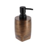 Design zeepdispenser polyresin wengé-zwart 280ml chique zeeppomp zeeppompje handzeepdispenser desinfectie dispenser steen gemengd steen polystone wengé donkerbruin houtskleur