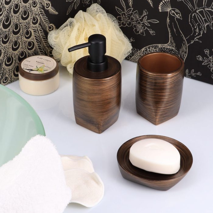 POLYRESIN SOAP DISPENSER - WENGE