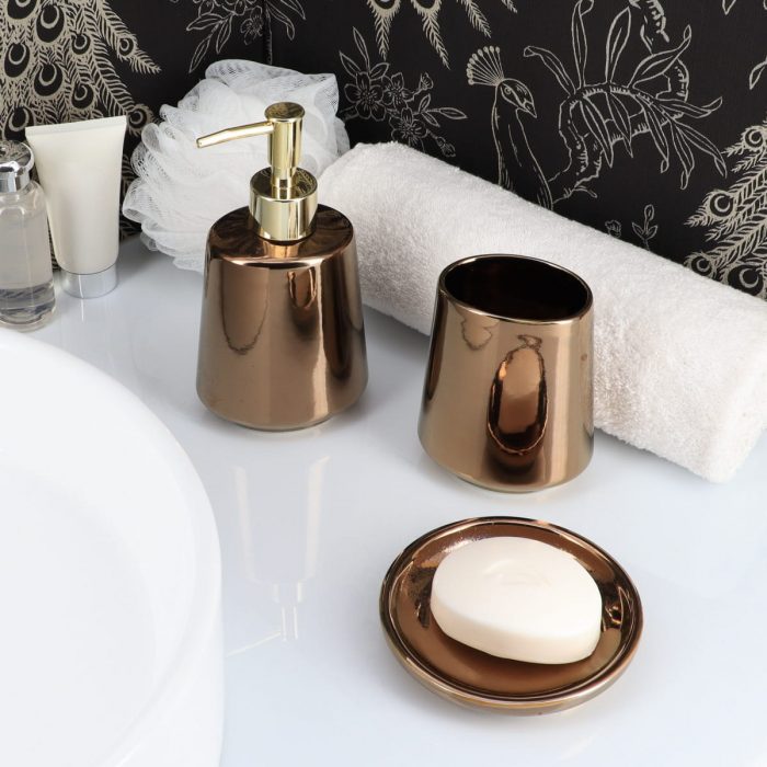 PORCELAIN SOAP DISH - BRONZE EFFECT