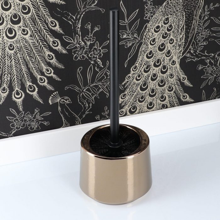 PORCELAIN TOILET BRUSH - BRONZE EFFECT