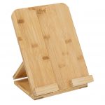 Boeken/tablet houder bamboe boekenstandaard tabletstandaard hout beige naturel