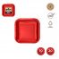 Vierkant vierkante feestbord kartonnen bord plat bord ROOD 20x20 cm 10st METALLIC-rood