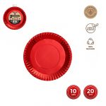 Rond kartonnen bord feestbord plat bord ROOD 20cm 10st METALLIC